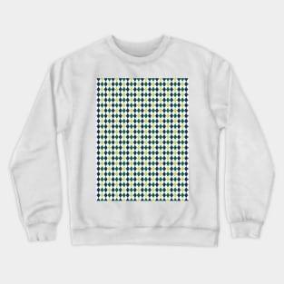 Green Navy Blue and White Argyle Pattern Diamond Checks Crewneck Sweatshirt